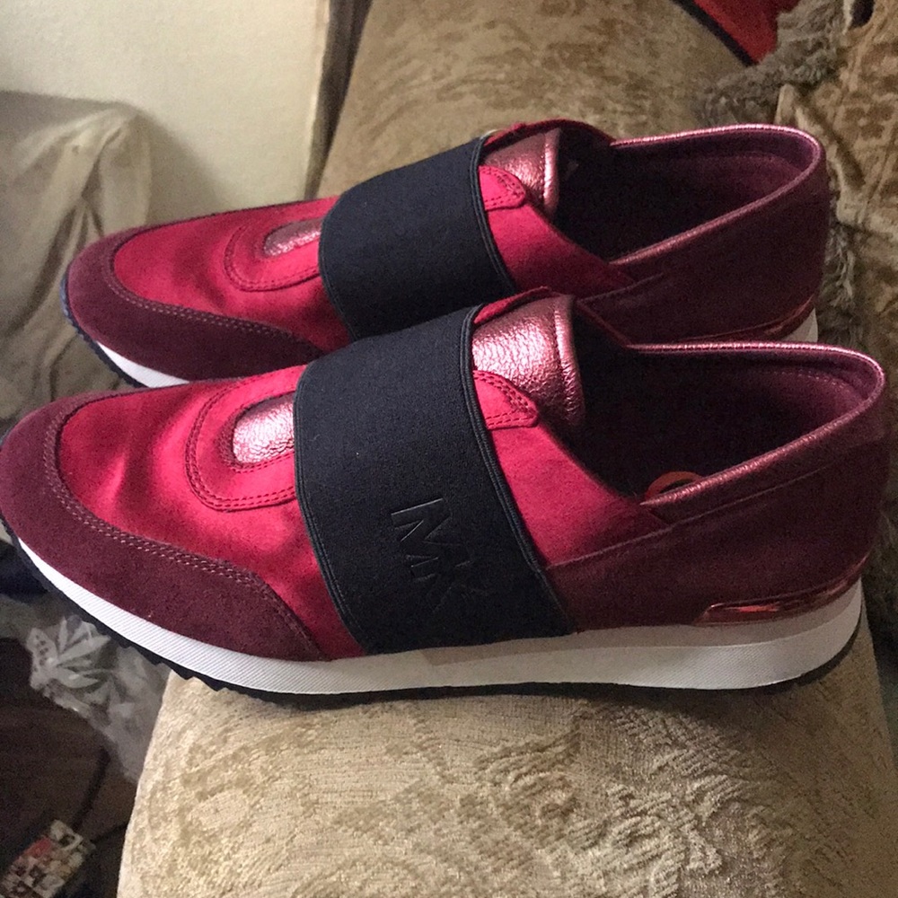 Red Michael Kors retro slip on sneakers